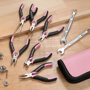 WORKPRO 6 Pcs Mini Pliers Set with Pink Pouch – Pink Ribbon - view 2
