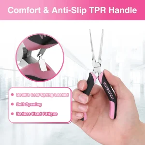 WORKPRO 6 Pcs Mini Pliers Set with Pink Pouch – Pink Ribbon - view 4
