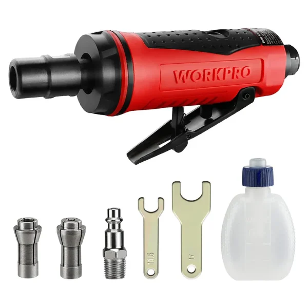 WORKPRO Air Die Grinder, 1/4-Inch Pneumatic Straight Die Grinder, 25000RPM, Air-Powered Die Grinder 1/4″ & 1/8″ Colle...