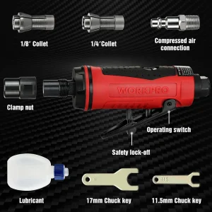 WORKPRO Air Die Grinder, 1/4-Inch Pneumatic Straight Die Grinder, 25000RPM, Air-Powered Die Grinder  - view 2