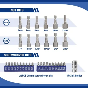 WORKPRO Socket Set, 70 Pcs 1/4″ Drive Socket Set with Quick-Release Ratchet, Metric and SAE - view 3