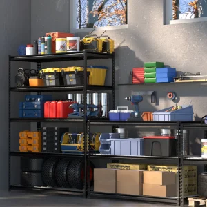WORKPRO 5-Tier Metal Shelving Unit, Heavy Duty Adjustable Storage Rack-Black - view 2