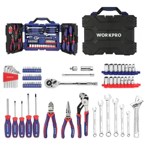 WORKPRO 87 Pcs Mechanics Tool Set, Hand Tools Kit with Storage Tool Box