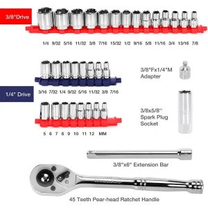 WORKPRO 87 Pcs Mechanics Tool Set, Hand Tools Kit with Storage Tool Box - view 3