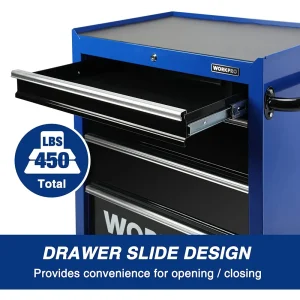 WORKPRO 4-Drawer Tool Chest, 26-Inch Rolling Metal Tool Storage Cabinet with Casters, Locking System - view 3
