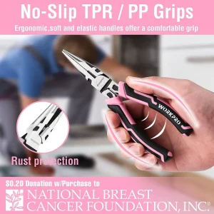 WORKPRO Pink 4 Pcs Pliers Set – Pink Ribbon - view 4