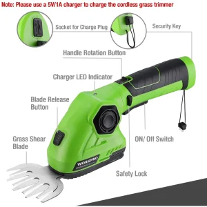 WORKPRO Cordless Grass Shear & Shrubbery Trimmer 2 in 1 Handheld Hedge Trimmer 7.2V Electric Grass T - view 2