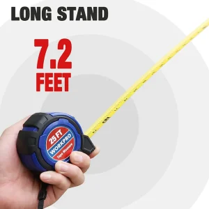 WORKPRO 25FT Tape Measure, 1/8 Fractions, and 1/32 Accuracy Easy Read Measuring Tape, Retractable Ny - view 3