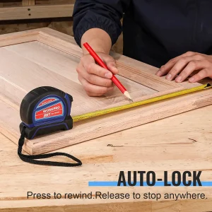 WORKPRO Auto-Lock Tape Measure 25 FT, Tape Measure with Fractions Every 1/8″ and 1/32″ Accuracy, Quick Read - view 4