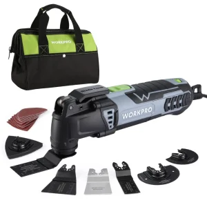 WORKPRO 3.0 Amp Corded Quick-Lock Replaceable Oscillating Saw with 7 Variable Speed 3° Oscillation Angle, 17pcs Saw A...
