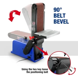 WORKPRO Belt Disc Sander, 4 in. x 36 in. Belt & 6 in. Disc Sander with 6 pcs Sandpapers, Cast Iron B - view 2