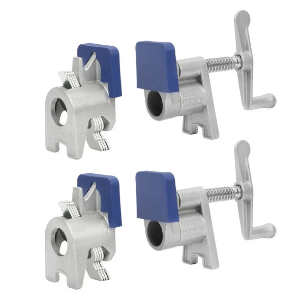 WORKPRO 2 Pcs Pipe Clamps, Aluminum Die-casting Lightweight Tube Clamps for I.D 3/4” Black Pipe