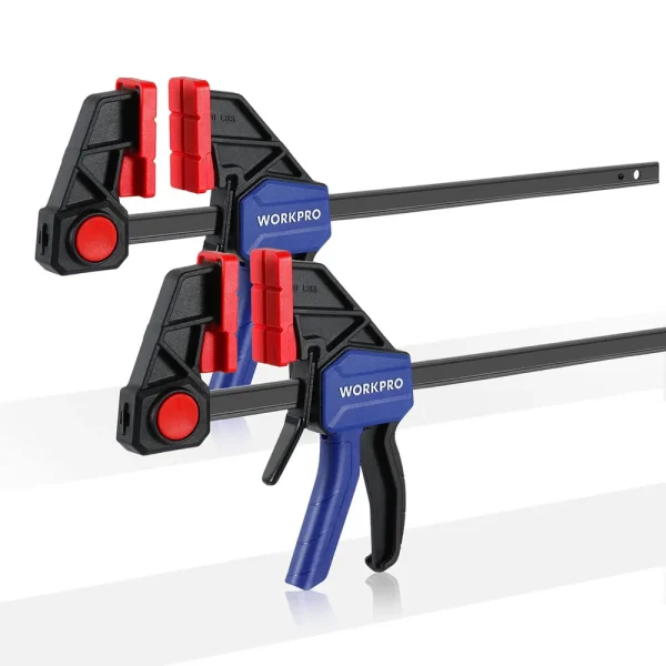 WORKPRO 2 Pcs 6″ Bar Clamps for Woodworking, Medium Duty 300lbs One-Handed Clamp/Spreader