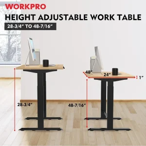 WORKPRO 48″ Electric Standing Height Adjustable Workbench with 48″x24″ Wooden Top and Dual Motor - view 2