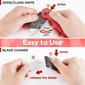 WORKPRO Folding Utility Knife, Quick Change Box Cutte 13 Extra Blades Included - view 4