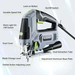 WORKPRO Jigsaw, 6.5AMP 850W Corded Electric Jig Saw Tool Kit - view 2