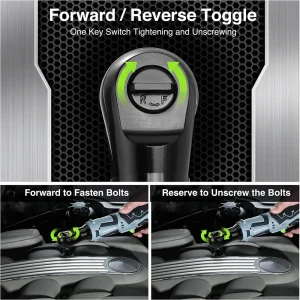 WORKPRO Cordless Electric Ratchet Wrench, 3/8″ 12V 40 Ft-lbs Electric Ratchet Wrench 9 Pcs Set - view 4