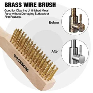 WORKPRO Wire Brush Set, 6 Pcs Brass/Stainless Steel Wire Scratch Brush Set - view 4