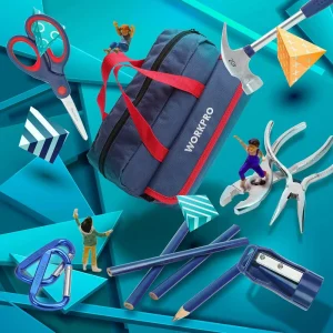 WORKPRO 23 Pcs Tool Sets with Storage Bag Hand Tools for Home DIY&Woodworking (W) - view 2