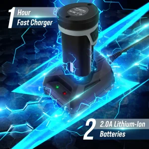 WORKPRO 12V Cordless Polisher, 3″ Mini Car Detailing Buffer & Sander Machine Kit with 2 Li-Ion Batteries - view 4