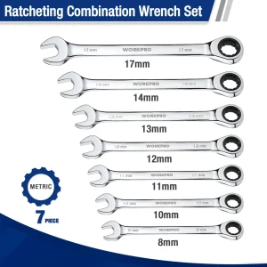 WORKPRO 7-Piece Ratcheting Combination Wrench Set - view 2
