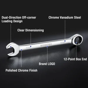 WORKPRO 7-Piece Ratcheting Combination Wrench Set - view 3
