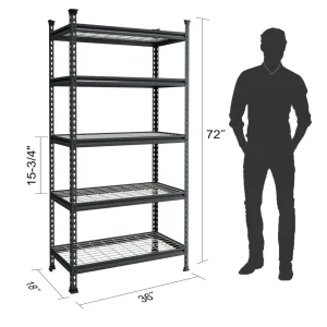 WorkPro 5-Tier Metal Storage Shelving Unit Adjustable Storage Rack Heavy Duty Shelf - view 3