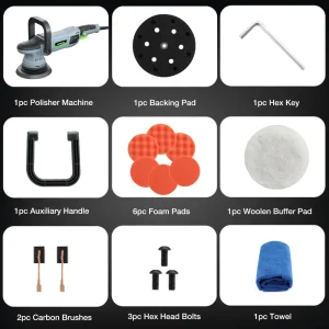 WORKPRO Buffer Polisher, 6-inch 1080W Dual Action Random Orbital Polish Kit - view 4