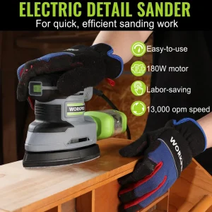 WORKPRO 1.6 Amp Detail Sander, 13000 OPM Compact Electric Sander with Dust Collector - view 3