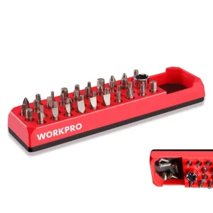 WORKPRO Magnetic Hex 39 Hole Screwdriver Drill Bit Organizer for 1/4 Inch Hex Bit & Drive Bit Adapter (Bits Not Inclu...