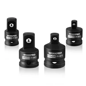 WORKPRO 4 Piece-1/4″, 3/8″, 1/2″ Impact Driver Socket Adapter and Reducer Set, Wrench Conversion Kit