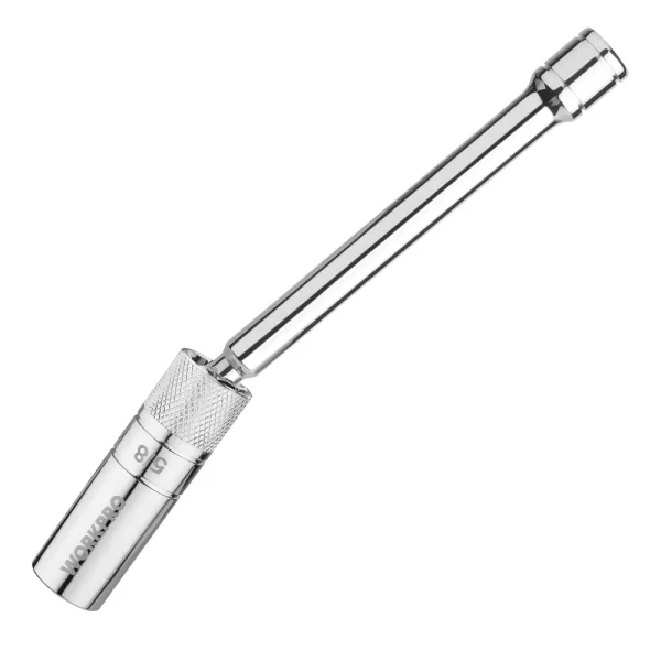 WORKPRO 5/8″ Magnetic Swivel Spark Plug With Thin Wall Socket, 3/8″ Drive x 8″ Total Length