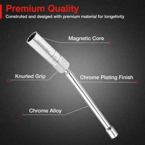 WORKPRO 5/8″ Magnetic Swivel Spark Plug With Thin Wall Socket, 3/8″ Drive x 8″ Total Length - view 3