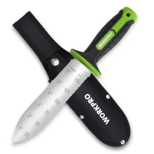 WORKPRO Garden Knife with Oxford Sheath, 7″ Stainless Steel Blade with Cutting Edge