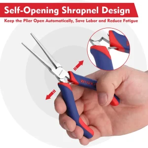 WORKPRO 2-Pcs 6″ Mini Needle Nose Pliers Set, Long Nose Pliers, Bent Nose Pliers - view 4