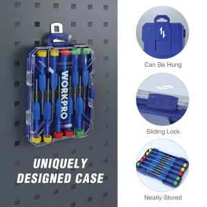 WORKPRO 10-Pcs Precision Screwdriver Set with Case, Phillips, Slotted, Torx Star, Magnetic Screwdriv - view 3