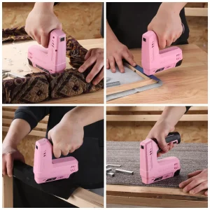 WORKPRO 3.6V 2.0Ah Battery Powered Electric Cordless 2-in-1 Staple and Nail Gun – Pink Ribbon - view 4