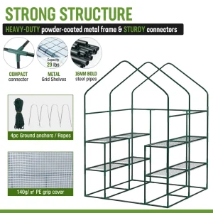 WORKPRO 56” L x 56”W x 77” H Large 3 Tier 8 Shelves Outdoor Portable Walk-in Gardening Greenhouse - view 3