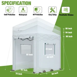 WORKPRO 8’x 6′ Portable Walk-in Greenhouse - view 2