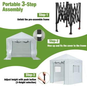 WORKPRO 8’x 6′ Portable Walk-in Greenhouse - view 3