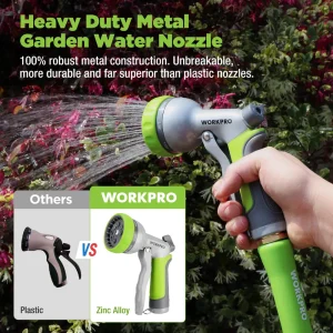 WORKPRO Garden High Pressure Water Hose Nozzle Sprayer with 8 Adjustable Watering Patterns & Thumb C - view 4