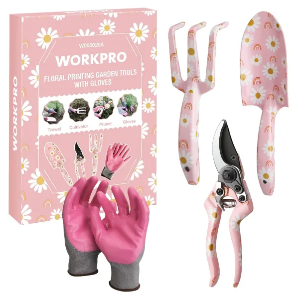 WORKPRO 4PCS Aluminum Garden Tool Set