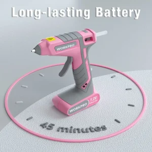WORKPRO 7.2V Cordless Hot Melt Glue Gun Kit – Pink Ribbon - view 2