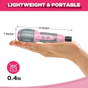 WORKPRO Cordless 4V USB Rechargeable Lithium-ion Battery Screwdriver Kit – Pink Ribbon - view 2