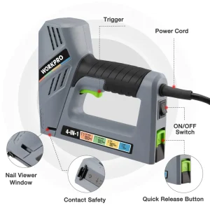 WORKPRO Electric Corded 4-in-1 Nail Gun, Including 3000PCS of Staples and Nails - view 2