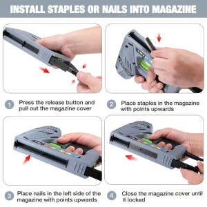 WORKPRO Electric Corded 4-in-1 Nail Gun, Including 3000PCS of Staples and Nails - view 4