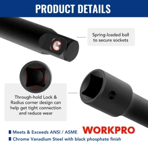 WORKPRO 18 Pcs Drive Tool Accessory Set - view 4