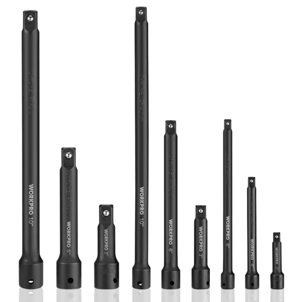 WORKPRO 9 Pcs Impact Driver Extension Bar Set