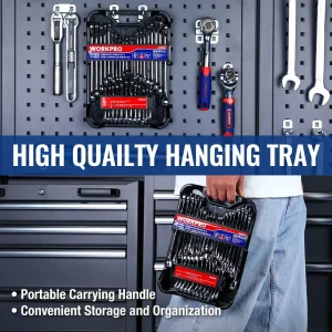 WORKPRO 32 Pcs SAE & Metric Combination 12 PT Regular and Stubby Wrench Set - view 2