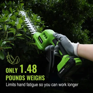 WORKPRO 2 in 1 20V Electric Cordless Grass Hedge Shear & Handheld Shrubbery Trimmer, with 2.0Ah Rech - view 4